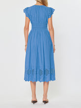 Load image into Gallery viewer, Flutter Sleeve Front Tie Dress - Blue
