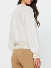 Load image into Gallery viewer, Smocked Waist Surplice Top - Ivory