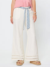 Load image into Gallery viewer, Linen Pants with Scarf Belt - Ivory