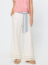 Load image into Gallery viewer, Linen Pants with Scarf Belt - Ivory