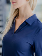 Load image into Gallery viewer, Long Sleeve Trapeze Dress - Blue FINAL SALE