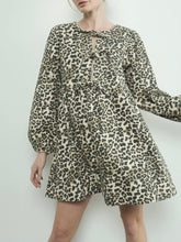 Load image into Gallery viewer, Twill Babydoll Dress - Leopard FINAL SALE