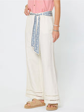 Load image into Gallery viewer, Linen Pants with Scarf Belt - Ivory