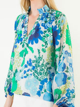 Load image into Gallery viewer, Long Sleeve Floral Print Top - Blue Multi