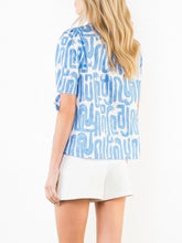 Load image into Gallery viewer, Abstract V-neck Top - Blue
