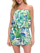 Load image into Gallery viewer, Palm Leaf Romper - Green/Blue
