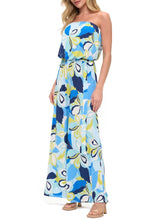 Load image into Gallery viewer, Strapless Jumpsuit - Blue/Lime
