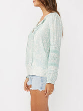 Load image into Gallery viewer, Embroidered Lace Trim Top - Aqua FINAL SALE

