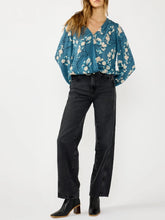 Load image into Gallery viewer, Overlap Blouson Top - Teal
