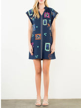 Load image into Gallery viewer, Embroidered Dress with Trim - Navy
