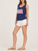 Load image into Gallery viewer, Flag Sweater Tank - Navy
