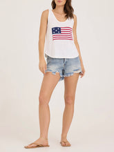 Load image into Gallery viewer, Flag Sweater Tank - White
