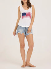 Load image into Gallery viewer, Flag Sweater Tank - White
