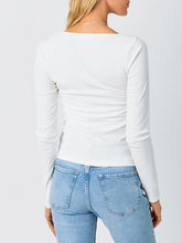 Load image into Gallery viewer, Asymmetrical Knotted Neckline Top - Off White FINAL SALE
