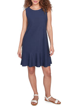 Load image into Gallery viewer, Sleeveless Swiss Dot Dress - Navy
