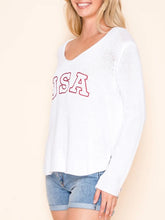 Load image into Gallery viewer, USA Embroidered Sweater - White
