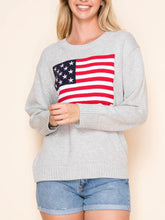 Load image into Gallery viewer, Flag Sweater - Heather Gray

