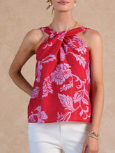 Load image into Gallery viewer, Twist Neck Halter Top - Red/Purple
