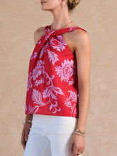 Load image into Gallery viewer, Twist Neck Halter Top - Red/Purple
