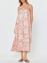Load image into Gallery viewer, Pleated Midi with Belt - Pink/Brown
