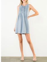 Load image into Gallery viewer, Sleeveless Pintuck Dress - Denim
