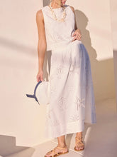 Load image into Gallery viewer, Embroidered Eyelet Maxi Skirt - White
