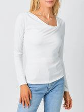 Load image into Gallery viewer, Asymmetrical Knotted Neckline Top - Off White FINAL SALE
