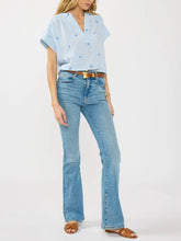 Load image into Gallery viewer, Cap Sleeve Pinstripe Top - Light Blue
