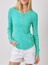 Load image into Gallery viewer, Washed Rib Tee - Sea FINAL SALE
