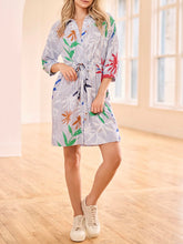 Load image into Gallery viewer, Shirt Dress with Tie - Sailboat FINAL SALE
