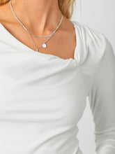 Load image into Gallery viewer, Asymmetrical Knotted Neckline Top - Off White FINAL SALE
