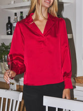 Load image into Gallery viewer, Satin Blouse - Red FINAL SALE

