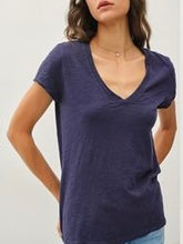 Load image into Gallery viewer, Cotton V-neck Tee - Navy
