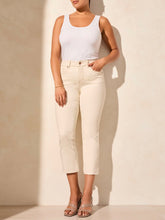 Load image into Gallery viewer, Micro Flare Crop Jean - Ecru FINAL SALE
