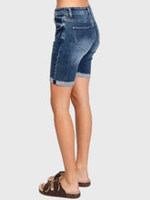Load image into Gallery viewer, Denim High Rise Bermuda Shorts - Blue
