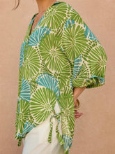 Load image into Gallery viewer, Feels Like Summer Buttondown - Green/Turq
