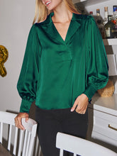 Load image into Gallery viewer, Satin Blouse - Green FINAL SALE
