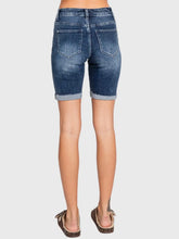 Load image into Gallery viewer, Denim High Rise Bermuda Shorts - Blue
