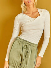 Load image into Gallery viewer, Asymmetrical Knotted Neckline Top - Off White FINAL SALE
