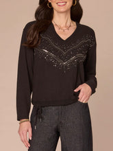 Load image into Gallery viewer, Brushed Top with Sequins - Black FINAL SALE
