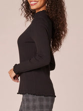 Load image into Gallery viewer, Pointelle Turtleneck - Black FINAL SALE
