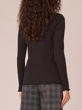 Load image into Gallery viewer, Pointelle Turtleneck - Black FINAL SALE
