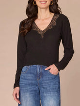 Load image into Gallery viewer, Crochet Knit Top - Black FINAL SALE
