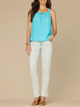 Load image into Gallery viewer, Square Neck Embroidered Tank - Cabana Blue
