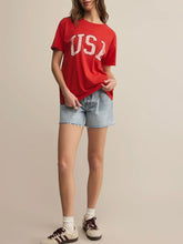Load image into Gallery viewer, USA Boyfriend Tee - Cabana Red FINAL SALE
