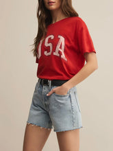 Load image into Gallery viewer, USA Boyfriend Tee - Cabana Red FINAL SALE
