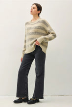 Load image into Gallery viewer, Striped Cozy Sweater - Sage Grey FINAL SALE
