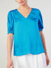 Load image into Gallery viewer, Smocked Shoulder Top - Turquoise FINAL SALE
