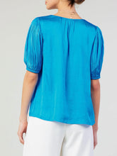 Load image into Gallery viewer, Smocked Shoulder Top - Turquoise FINAL SALE
