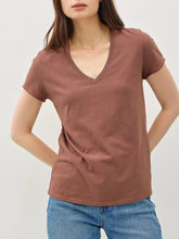 Load image into Gallery viewer, Cotton V-neck Tee - Sepia
